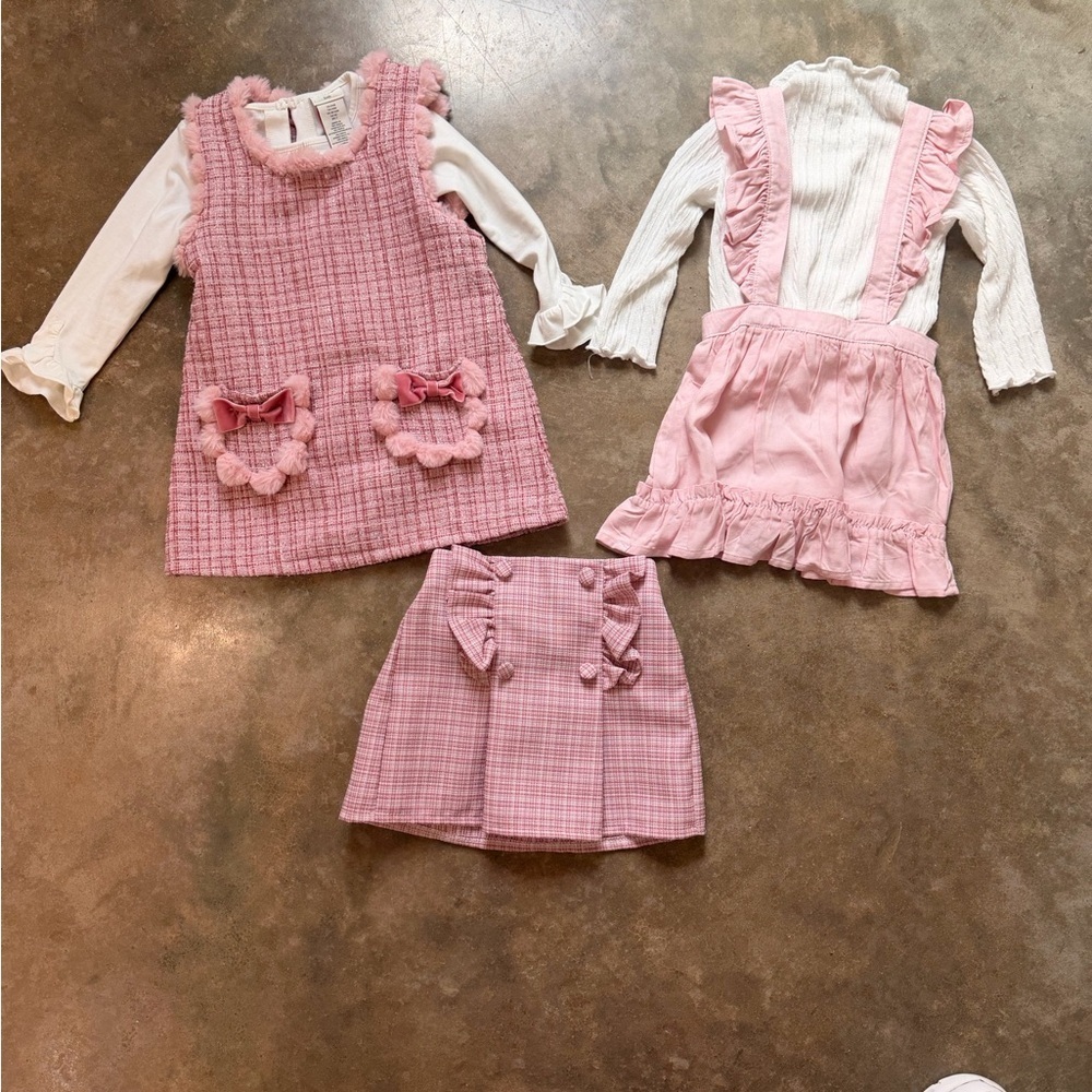 Toddler Girls Pink Set Dress Skirt Top 18-24 M Fall Family Photos Thanksgiving